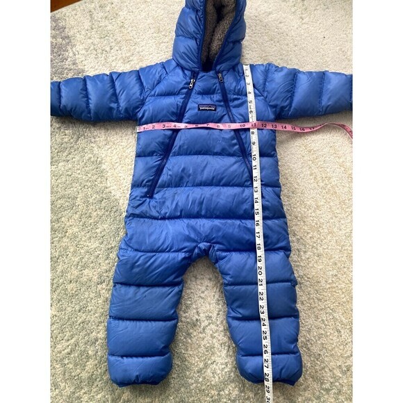 PATAGONIA Infant Hi-Loft Down Sweater Bunting- 6-12 Months Blue - Picture 3 of 9